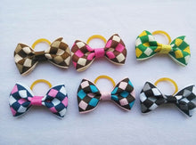 Load image into Gallery viewer, (100 pieces/lot) Cute Ribbon Pet Grooming Accessories Handmade Small Dog Cat Hair Bows With Elastic Rubber Band 121 Colors