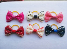 Load image into Gallery viewer, (100 pieces/lot) Cute Ribbon Pet Grooming Accessories Handmade Small Dog Cat Hair Bows With Elastic Rubber Band 121 Colors