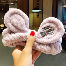 Load image into Gallery viewer, Wash Face Hair Holder Hairbands Soft Warm Coral Fleece Bow Animal Ears Headband For Women Girls Turban Fashion Hair Accessories