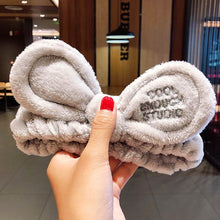 Load image into Gallery viewer, Wash Face Hair Holder Hairbands Soft Warm Coral Fleece Bow Animal Ears Headband For Women Girls Turban Fashion Hair Accessories