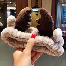 Load image into Gallery viewer, Wash Face Hair Holder Hairbands Soft Warm Coral Fleece Bow Animal Ears Headband For Women Girls Turban Fashion Hair Accessories