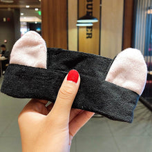 Load image into Gallery viewer, Wash Face Hair Holder Hairbands Soft Warm Coral Fleece Bow Animal Ears Headband For Women Girls Turban Fashion Hair Accessories