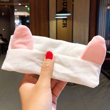 Load image into Gallery viewer, Wash Face Hair Holder Hairbands Soft Warm Coral Fleece Bow Animal Ears Headband For Women Girls Turban Fashion Hair Accessories