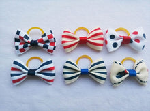 Load image into Gallery viewer, (100 pieces/lot) Cute Ribbon Pet Grooming Accessories Handmade Small Dog Cat Hair Bows With Elastic Rubber Band 121 Colors
