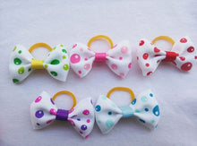 Load image into Gallery viewer, (100 pieces/lot) Cute Ribbon Pet Grooming Accessories Handmade Small Dog Cat Hair Bows With Elastic Rubber Band 121 Colors
