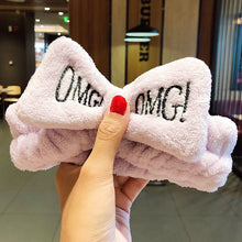 Load image into Gallery viewer, Wash Face Hair Holder Hairbands Soft Warm Coral Fleece Bow Animal Ears Headband For Women Girls Turban Fashion Hair Accessories
