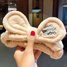 Load image into Gallery viewer, Wash Face Hair Holder Hairbands Soft Warm Coral Fleece Bow Animal Ears Headband For Women Girls Turban Fashion Hair Accessories
