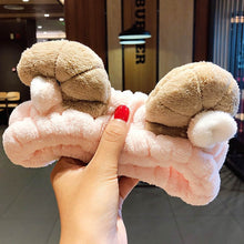 Load image into Gallery viewer, Wash Face Hair Holder Hairbands Soft Warm Coral Fleece Bow Animal Ears Headband For Women Girls Turban Fashion Hair Accessories
