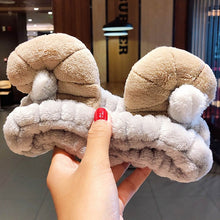 Load image into Gallery viewer, Wash Face Hair Holder Hairbands Soft Warm Coral Fleece Bow Animal Ears Headband For Women Girls Turban Fashion Hair Accessories
