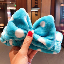 Load image into Gallery viewer, Wash Face Hair Holder Hairbands Soft Warm Coral Fleece Bow Animal Ears Headband For Women Girls Turban Fashion Hair Accessories
