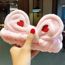 Load image into Gallery viewer, Wash Face Hair Holder Hairbands Soft Warm Coral Fleece Bow Animal Ears Headband For Women Girls Turban Fashion Hair Accessories
