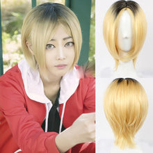 Load image into Gallery viewer, Haikyuu!! Kenma Kozume Blonde Anime Wig Cosplay Wig Short Yellow Costume Wigs Halloween Costumes Synthetic Hair with Wig Cap

