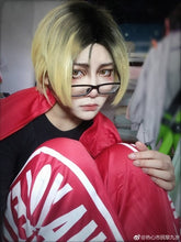 Load image into Gallery viewer, Haikyuu!! Kenma Kozume Blonde Anime Wig Cosplay Wig Short Yellow Costume Wigs Halloween Costumes Synthetic Hair with Wig Cap
